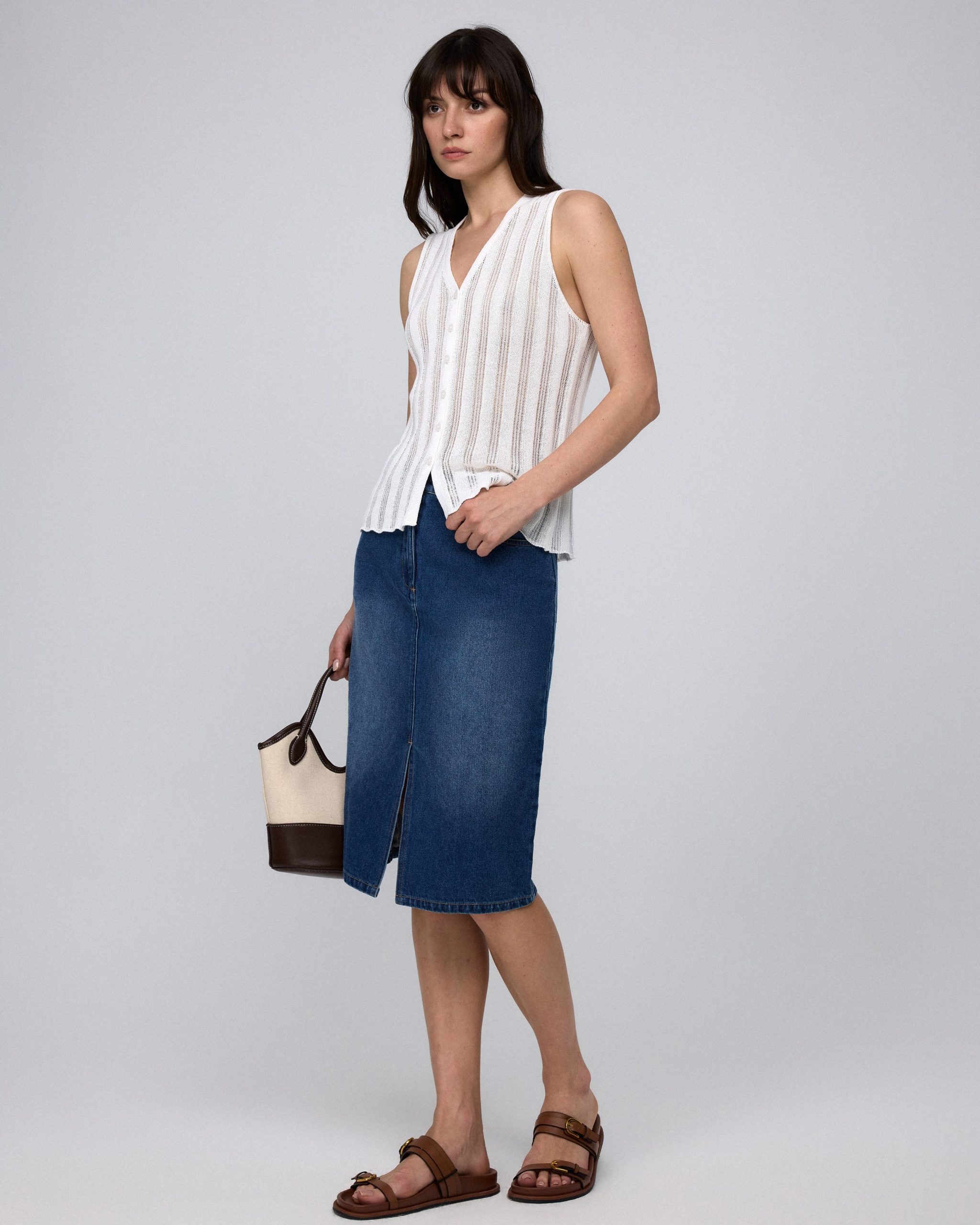 Denim Atelier Midi Skirt