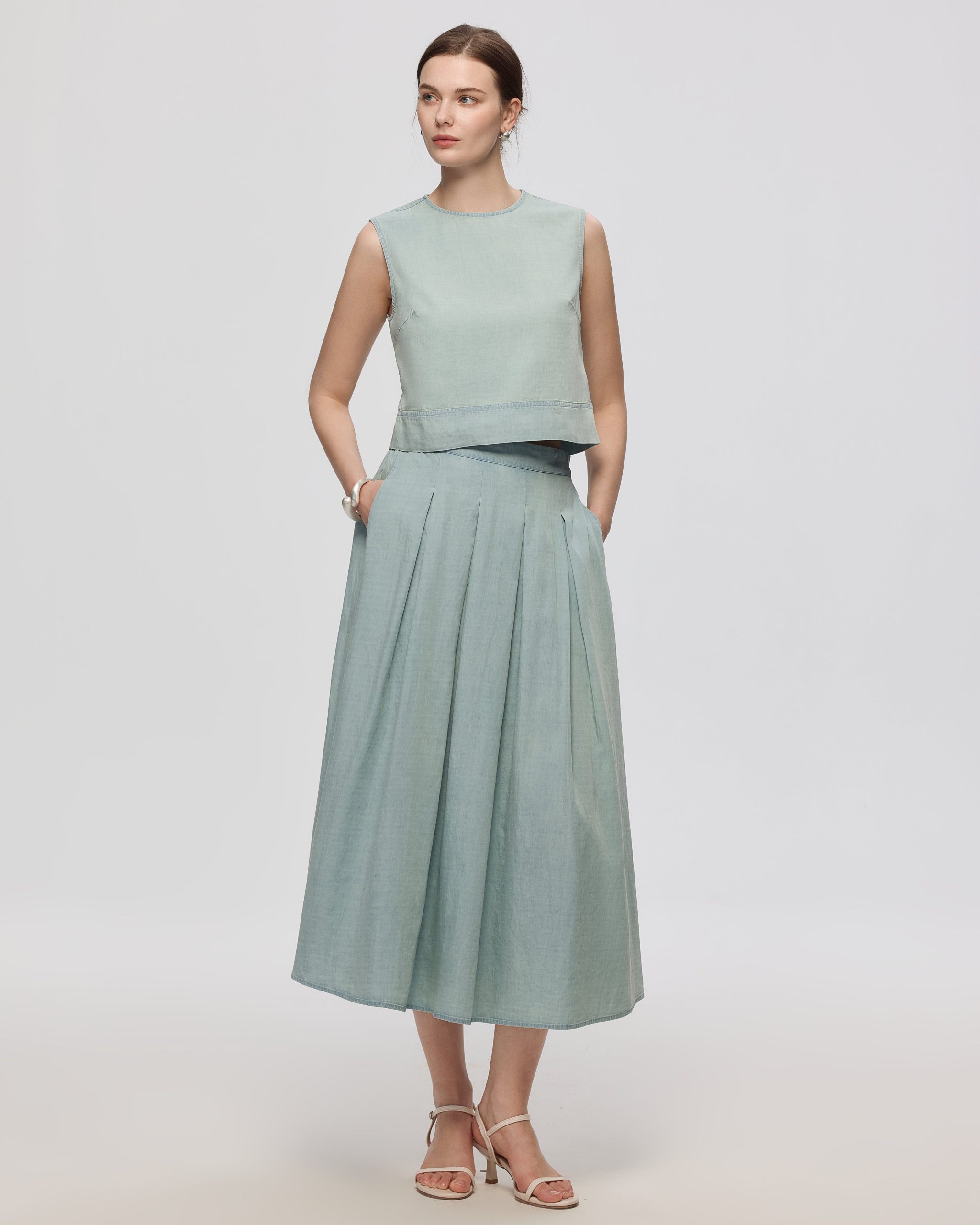 Amaia Pleated Maxi Skirt - Image 3